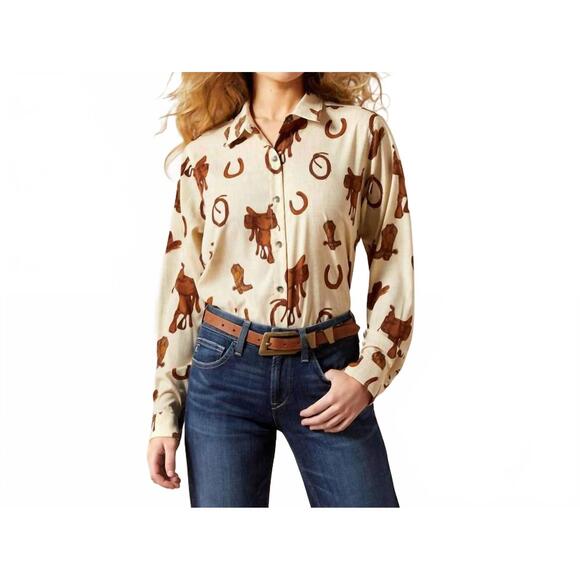 ARIAT Tops - NEW ARIAT homestyle button up shirt in rodeo spur print